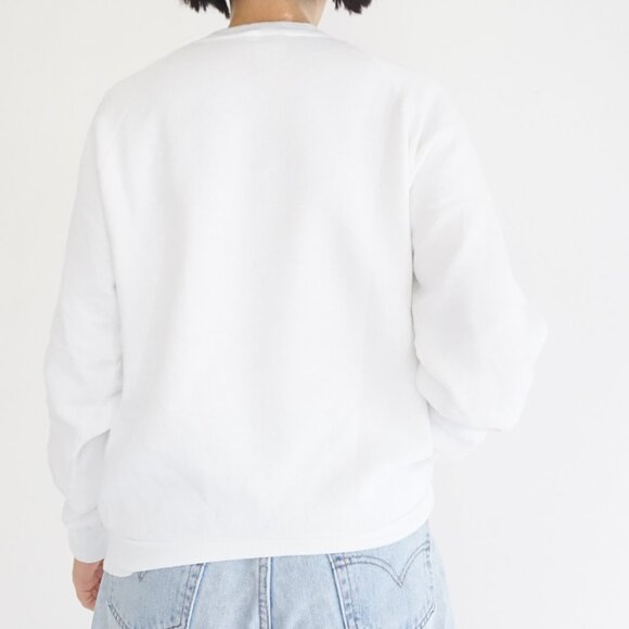 Vintage Fruit of Loom White Cottagecore Floral Crewneck Sweatshirt L - Picture 2 of 9